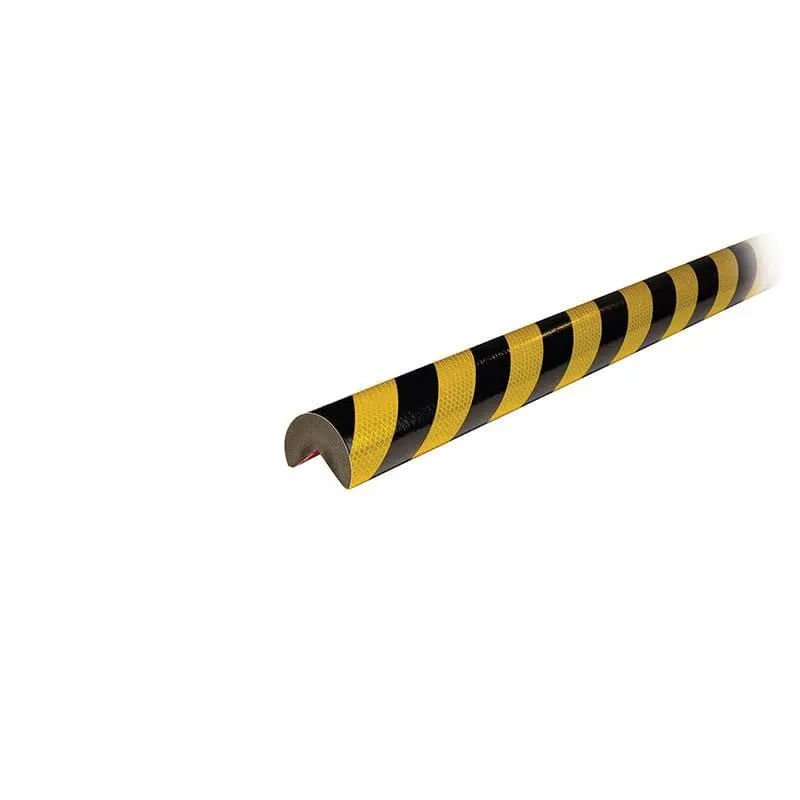 Knuffi Model A+ Corner Bumper Guard Reflective Black/Yellow 1M - Outdoor Bumper Guards 1