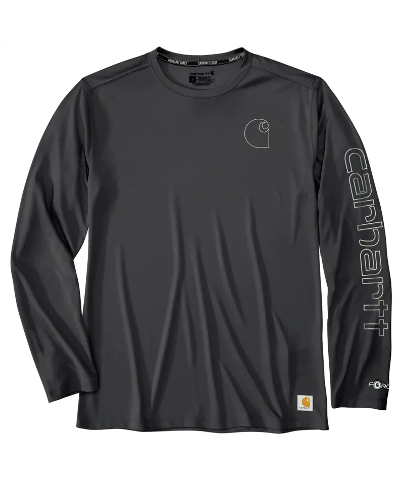 Force Sun Defender Lightweight Long-Sleeve Logo Graphic T-Shirt - Steel 1