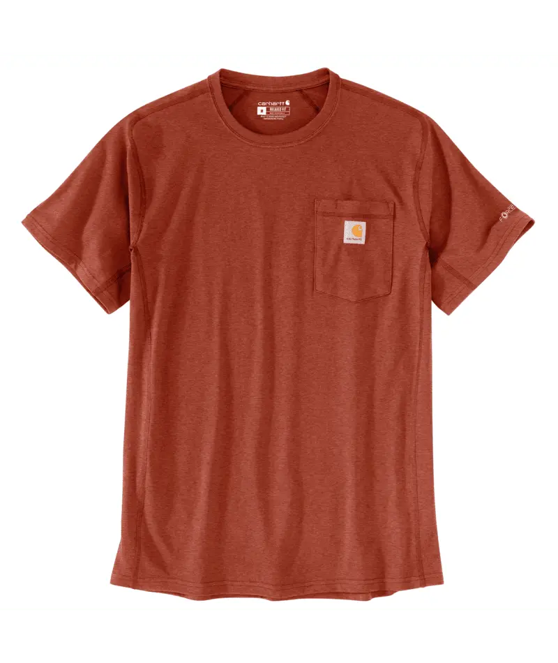 Force Relaxed Fit Midweight S/S Pocket T-Shirt - Saddle Red Heather 1