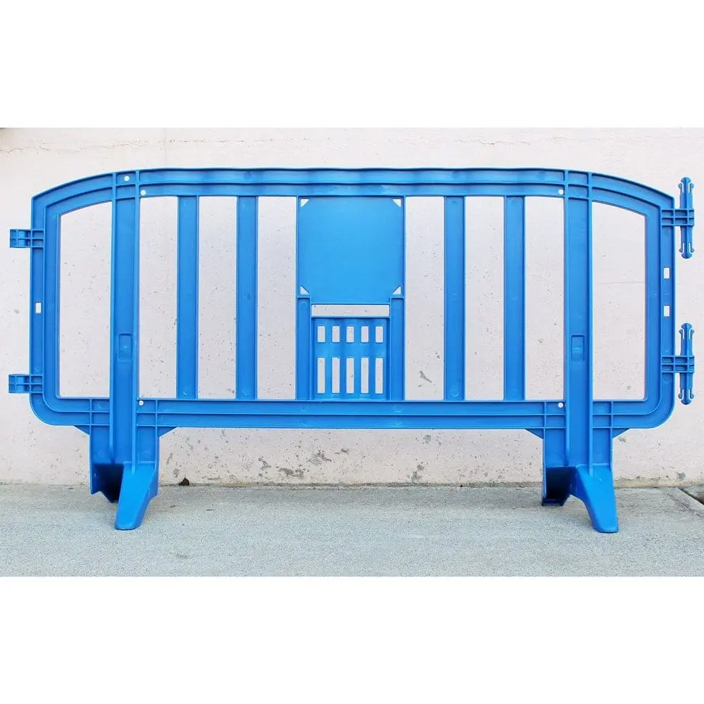 Movit 78" Portable Plastic Crowd Control Barriers Blue 1