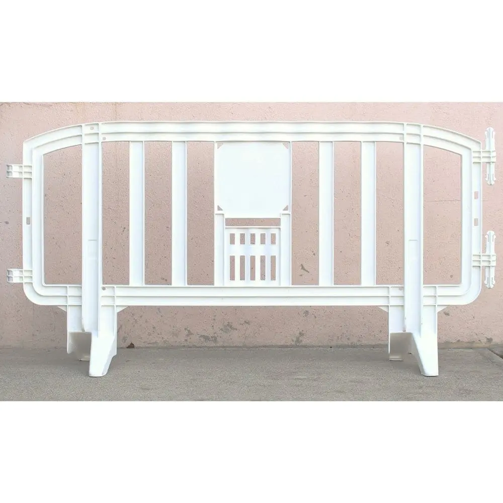 Movit 78" Portable Plastic Crowd Control Barriers White 1