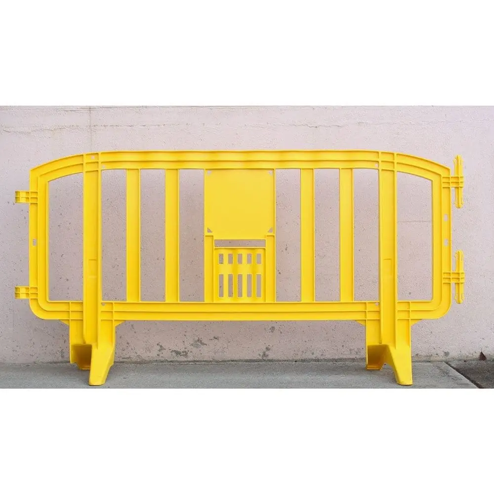 Movit 78" Portable Plastic Crowd Control Barriers Yellow 1