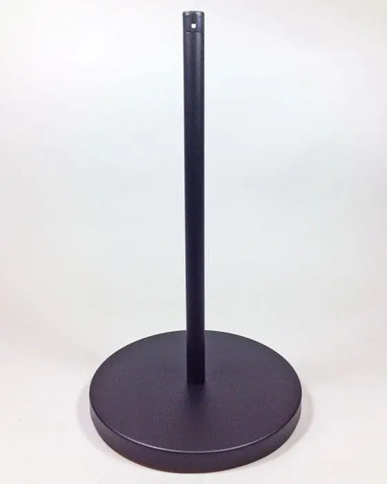 Museum & Art Gallery Stanchion, 16" Tall, Black Powder Coat "Q-Cord" 1