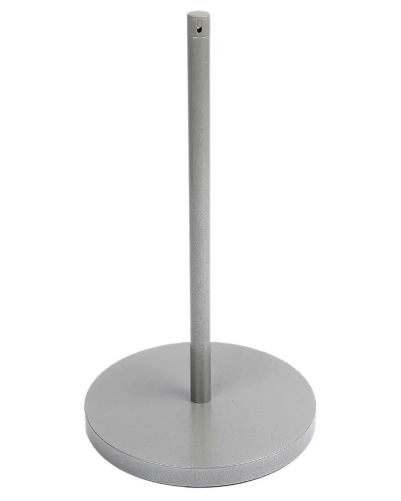 Museum & Art Gallery Stanchion, 16" Tall, Grey Powder Coat "Q-Cord" 1