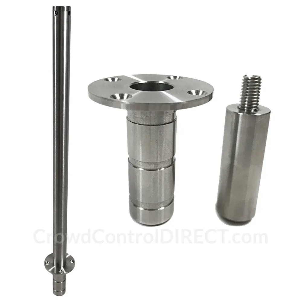 Museum & Art Gallery Stanchion, 16" Tall, Removable With Floor Socket 1