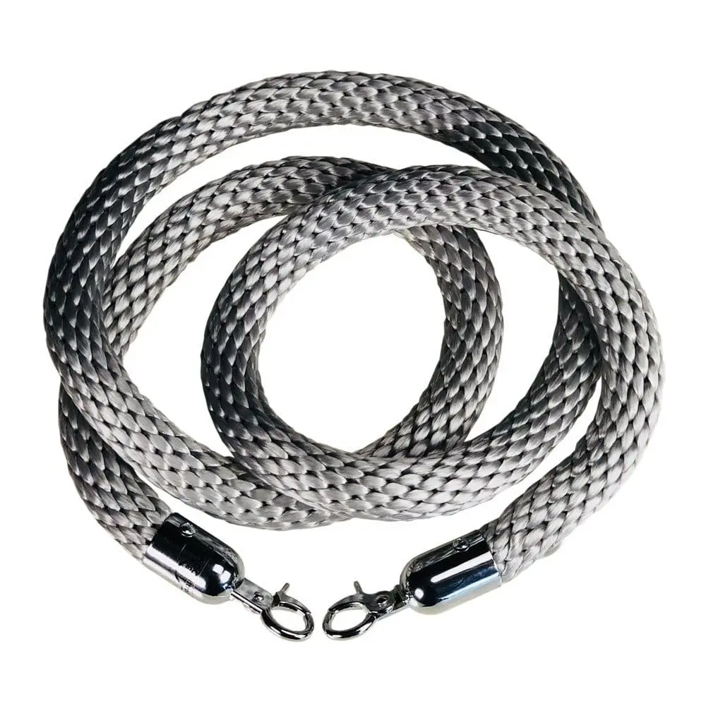 Museum Stanchion Rope, Grey Elegant Braided Rope, 1" Diam. (717) 1