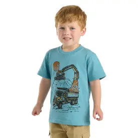 Boys Short Sleeve Construction T-Shirt - Adriatic Blue 1