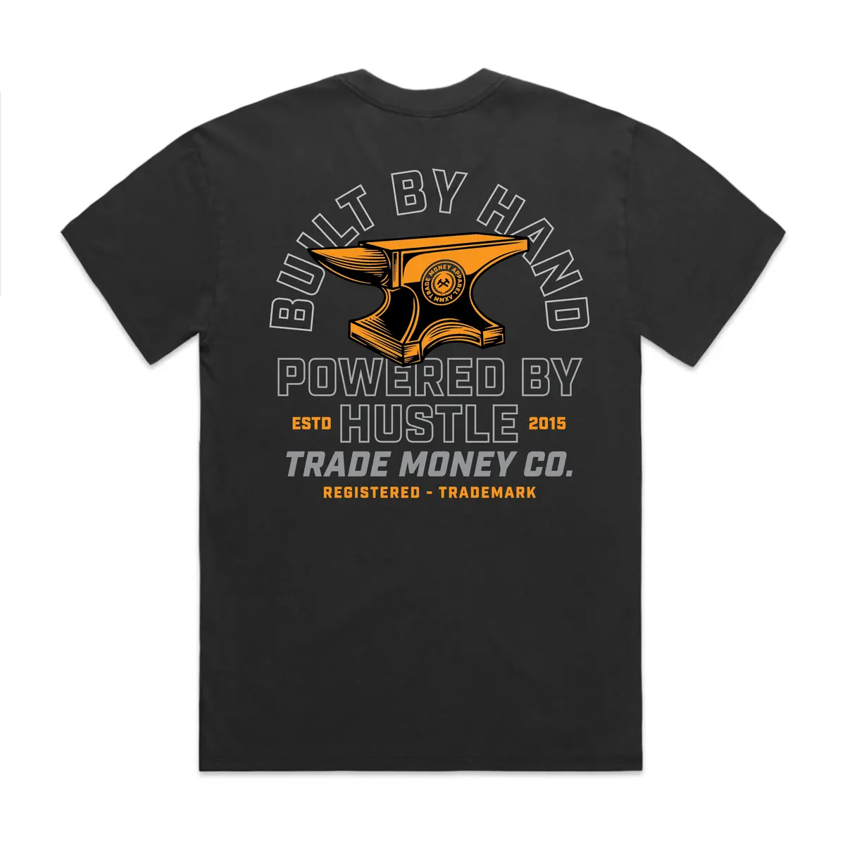 Built By Hand Heavy Tee, Faded Black 1