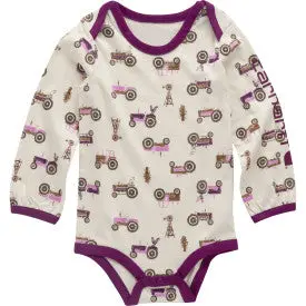 Infant Long-Sleeve Farm Bodysuit - Turtledove 1