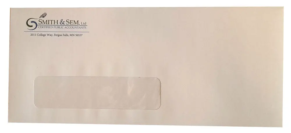 Custom No. 10 Envelope With Window - (500/Box) 1