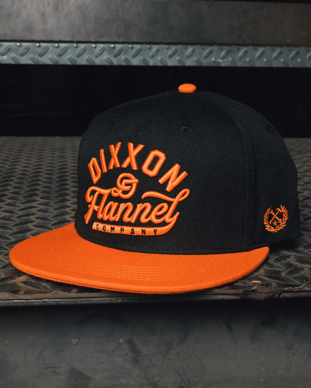 Orange Pastime Flat Bill Snapback - Black 1