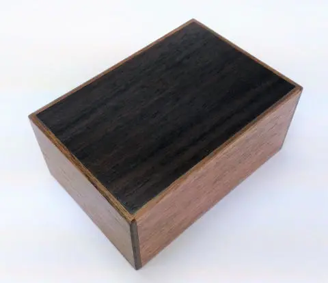 4 Sun 14 Step Rosewood / Walnut Wood Japanese Puzzle Box 1