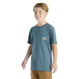 Youth Boys Short Sleeve Pocket Graphic T-Shirt - Real Teal Heather 1