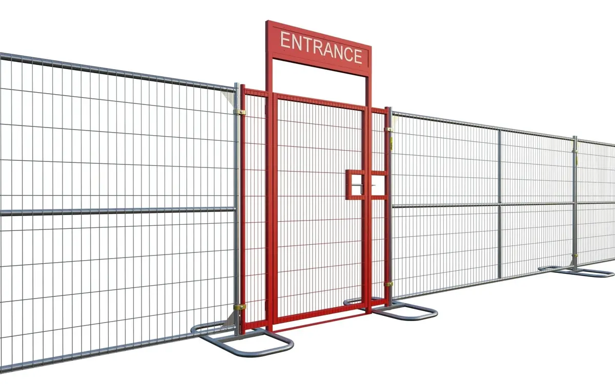 Pedestrian Gate For Temporary Fence, Red, Anti Climb 1