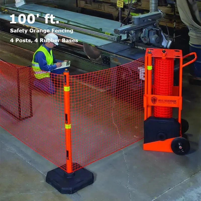 Portable Safety Zone Retractable Orange Fencing 100' Ft. Ironguard Psz-Slm 1