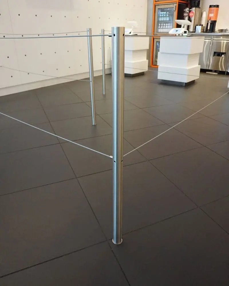 "Q-Cord" Museum Barrier, Removable With Floor Socket 1
