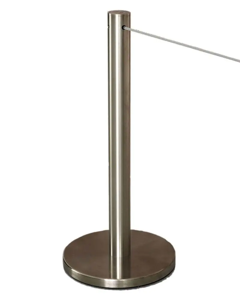 "Q-Cord" Museum Stanchion With Retractable 7' Cord, Stainless Steel, 20" H 1