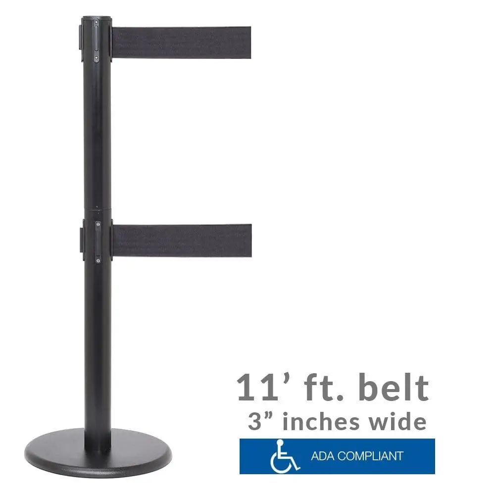 Queuepro 250 Twin Xtra - Double 3" Wide Belt Barrier. 1