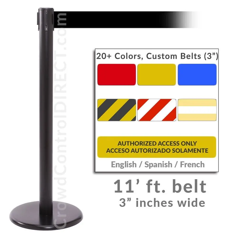 Queuepro 250 Xtra - 3" Inch Wide Belt Barrier. 1