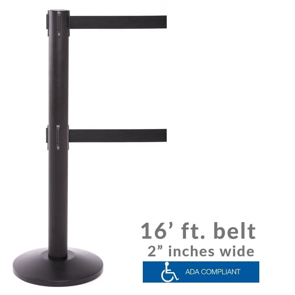Queuepro 300 Twin - Long 16' Ft. Double Belt Barrier 1