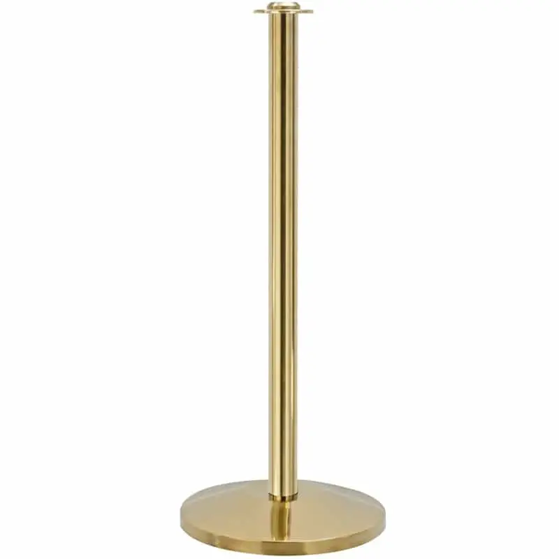 Queueway Contemporary Rope Stanchion, Polished Brass Effect 1