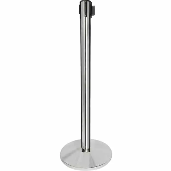 Queueway-Plus Tension Belt Stanchion, White Post, 10' Ft. Belt 1