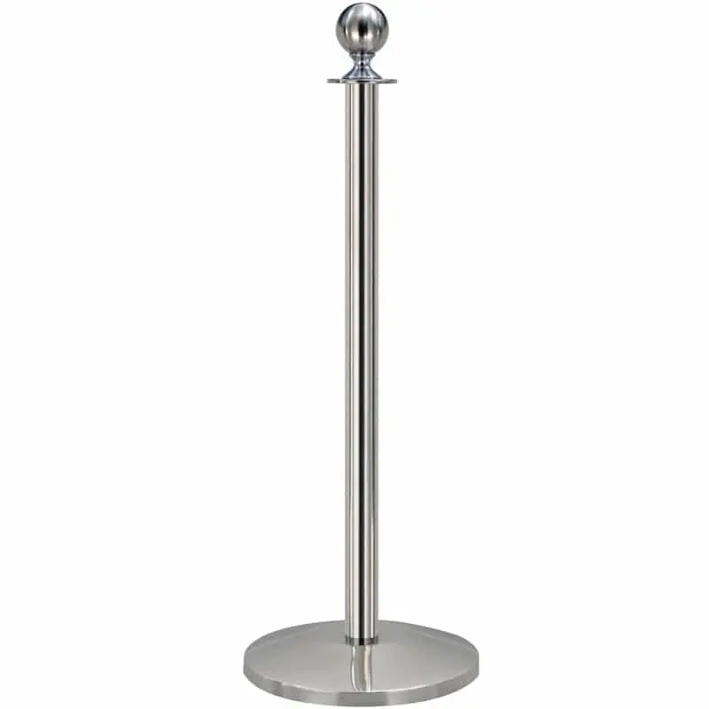 Queueway Sphere Rope Stanchion, Polished Stainless 1