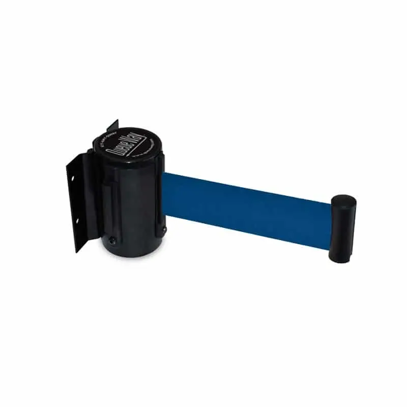 Queueway Wall Mounted Retractable Belt, Blue 7.5' Ft. 1