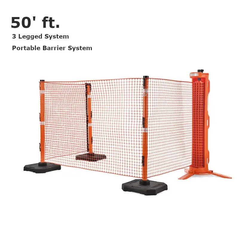 Rapidroll - Outdoor Portable Barrier System - 50' 3-Legged System 1