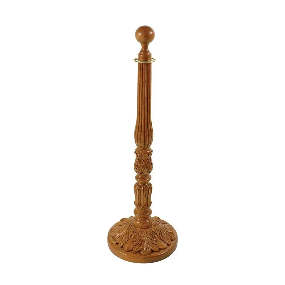 Red Oak Wood Rope Stanchion - W121 1