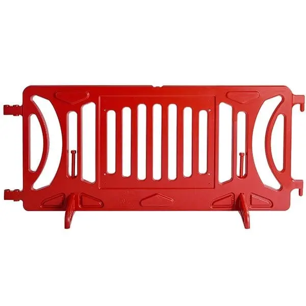 Red Plastic Fillable Crowd Control Barricade Otw 1