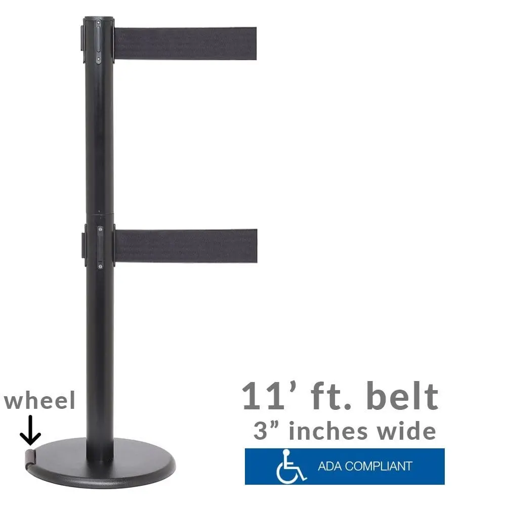 Rollerpro 250 Twin Xtra - Double 3" Wide Belt Barrier. 1