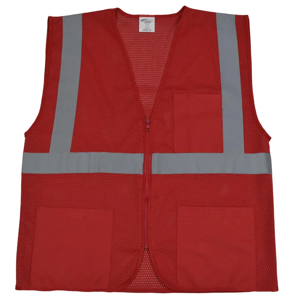 Rvm-S1 Ansi Non-Rated Red Mesh Safety Vest For Enhanced Safety & Identification 1