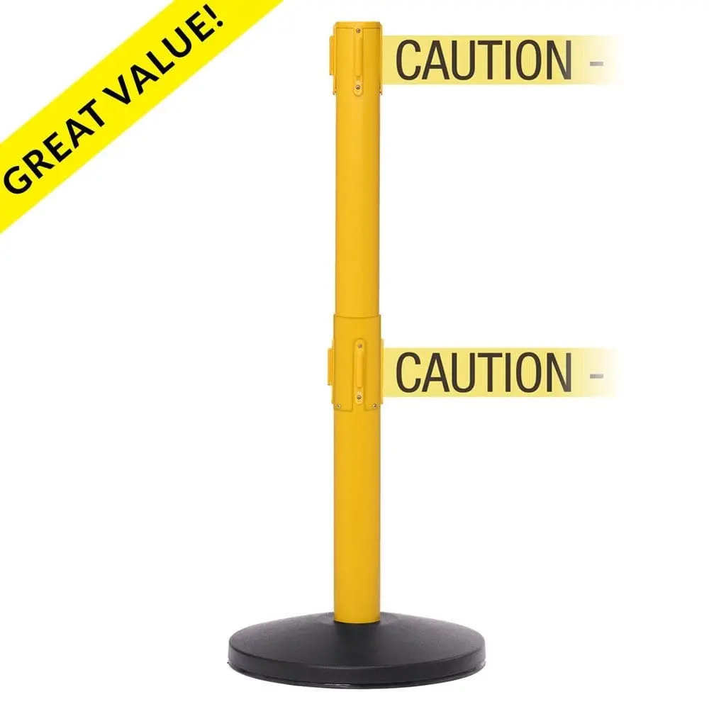Safetymaster Twin Xtra - 3" Wide Double 11' Ft. Belt Barrier 1