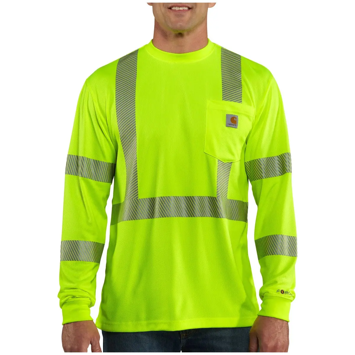 Class 3 High Visibility Force Long Sleeve T-Shirt - Brite Lime 1