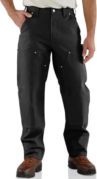 Men's Loose-Fit Firm Duck Double-Front Work Pants - Black 1