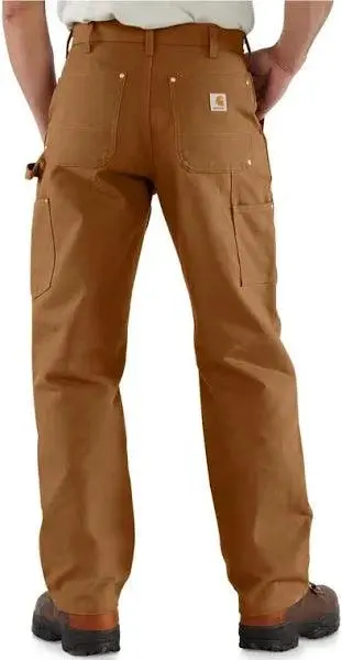 Men's Loose-Fit Firm Duck Double-Front Work Pants - Brown 2