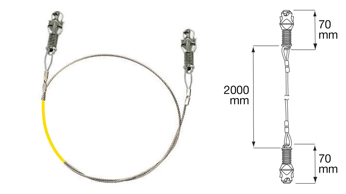 Sling With Cable, Double Trisafe™, 2000Mm, Swl 80Kg / 176 Lbs 1