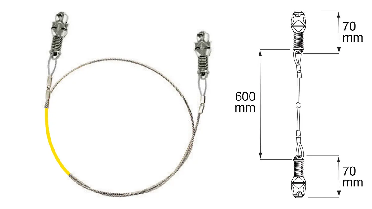 Sling With Cable, Double Trisafe™, 600Mm, Swl 80Kg / 176 Lbs 1