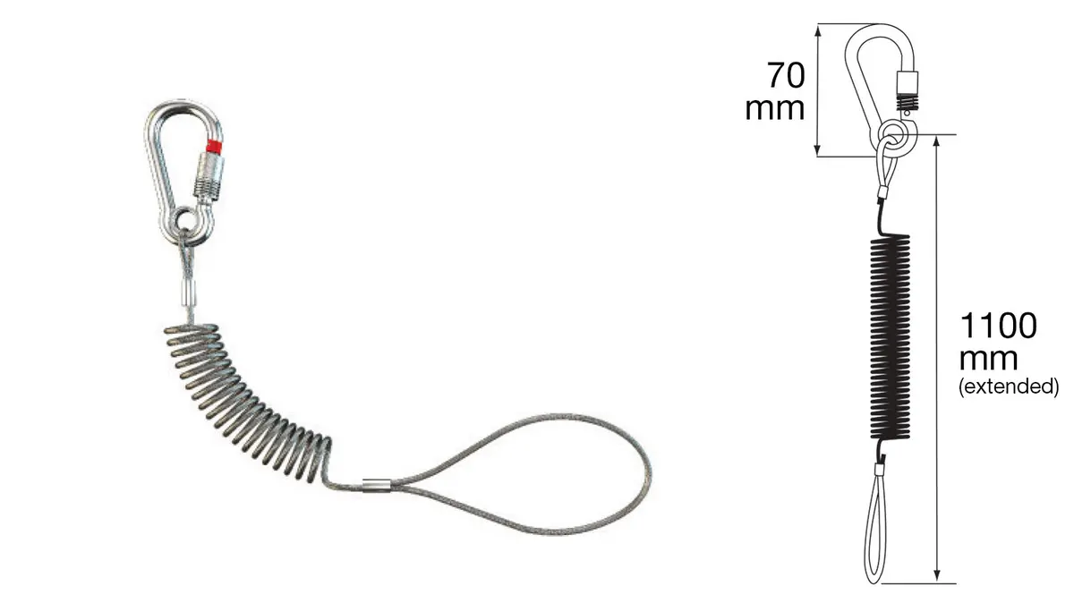 Sling With Lanyard + Carabiner 1100Mm, Swl 1Kg / 2.2 Lbs 1