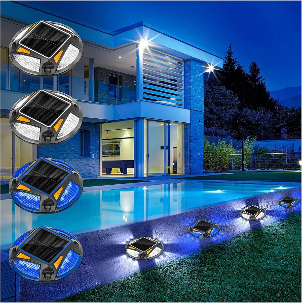 Solar Road Stud Lighting For Swimming Pool|Lane|Dock|Yard|Footstep|Garden 1