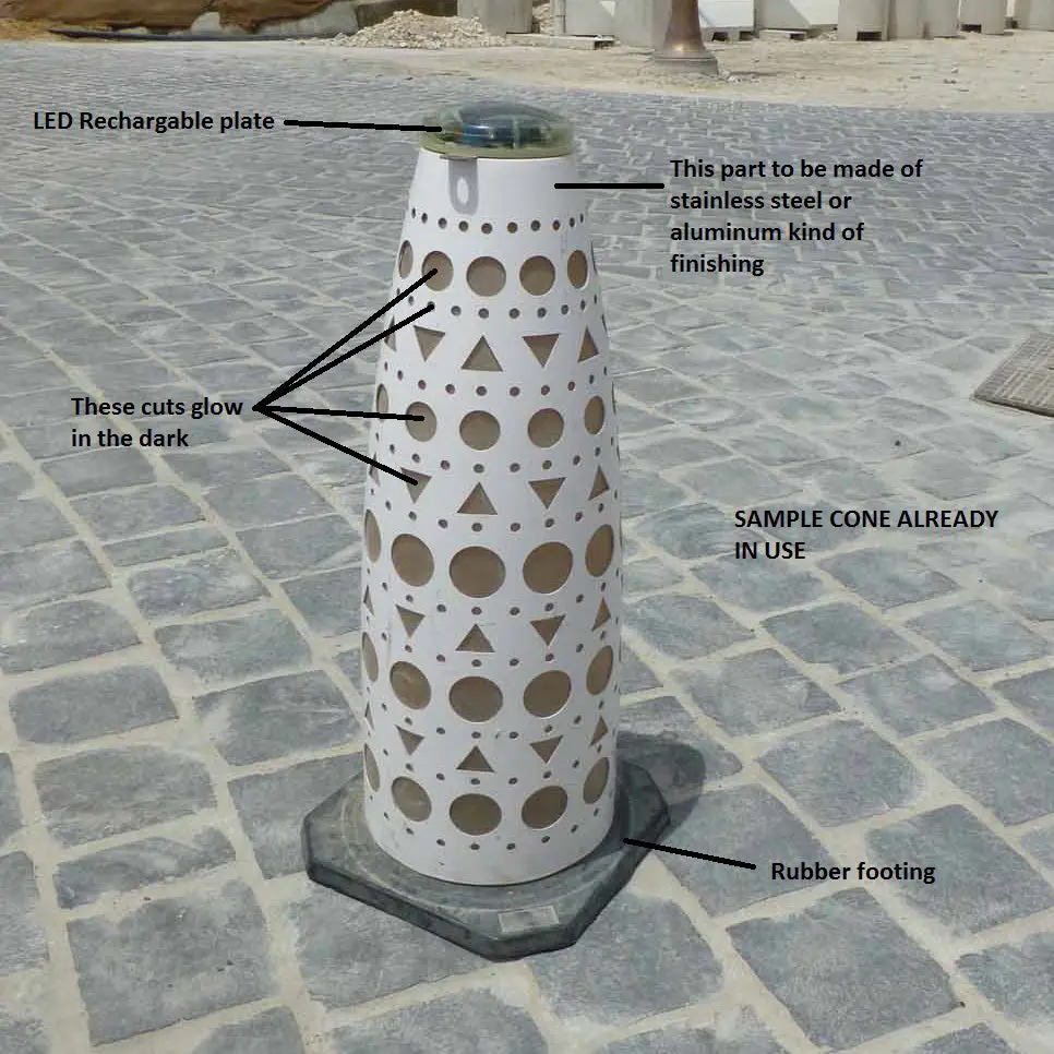 Qatar Solar Traffic Cone Lights For Hotel 2