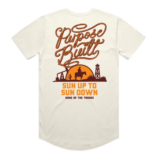Sun Up To Sun Down, Drop Short Sleeve Tee, Ecru 1