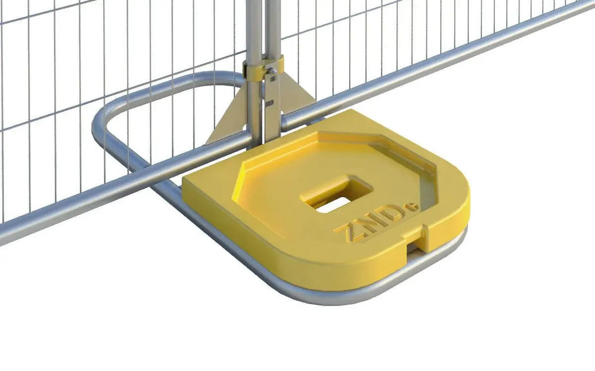 Stackable Temporary Fence Leg Weight 28 Lbs Z-Block (Pallet Of 60 W/ Stillage) 1