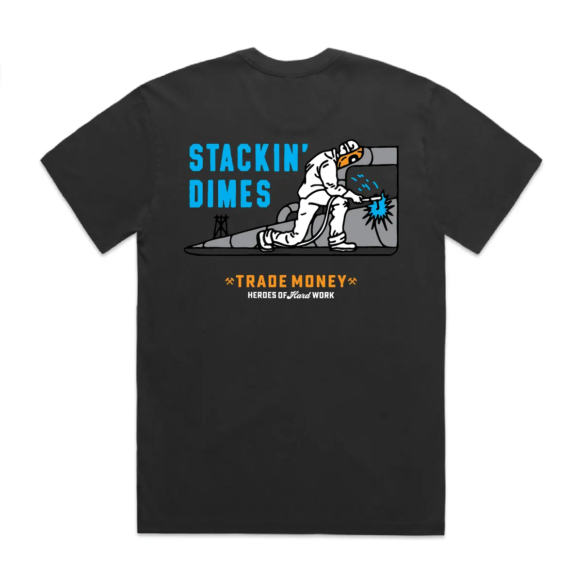 Stackin' Dimes Hd Tee, Faded Black 1