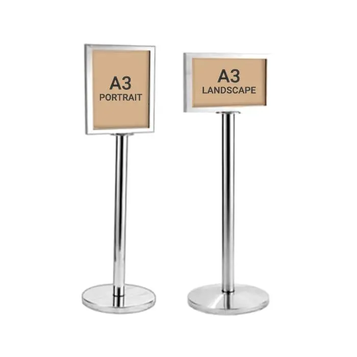 Stainless Steel Signage Board Sign Stand Size A3 & A4 1