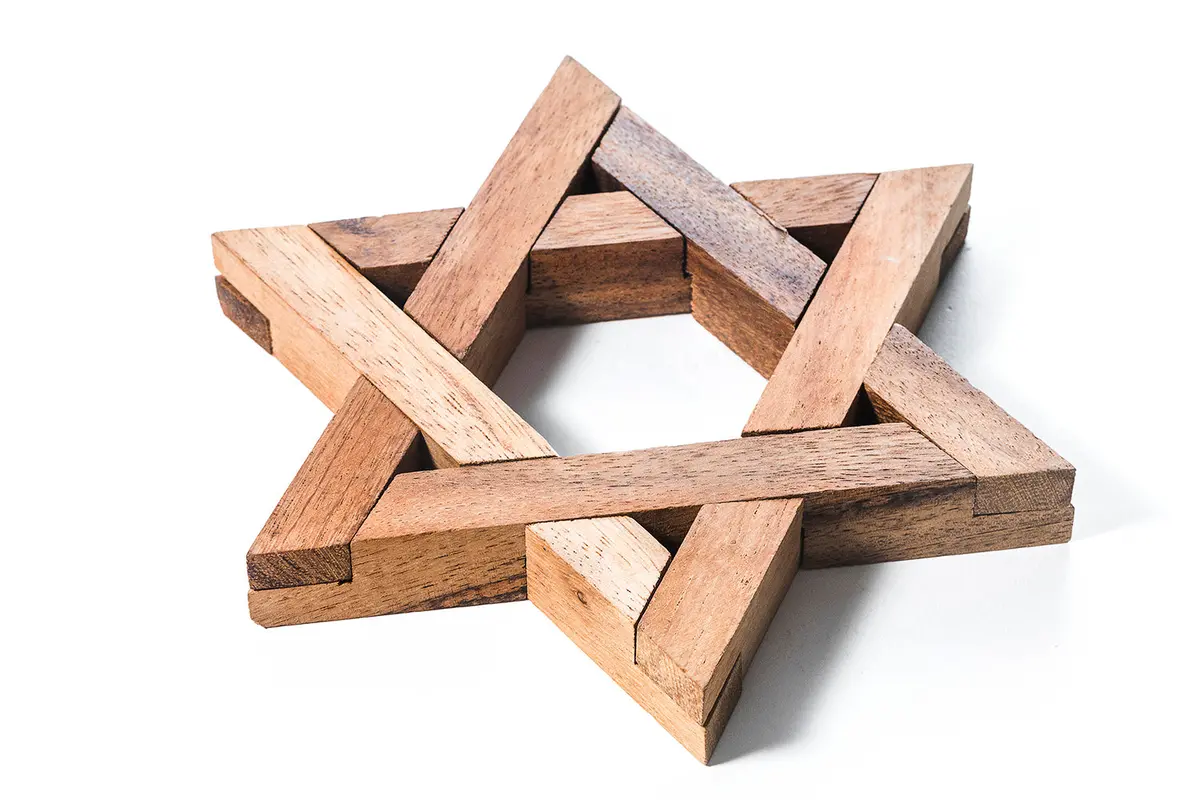 Star Of David Wooden Interlocking Puzzle 1