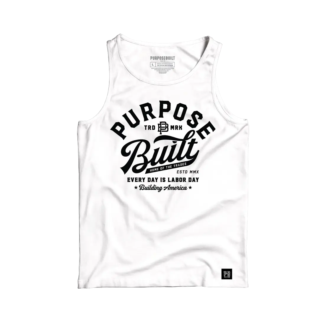 Pb Script Tank, White 1