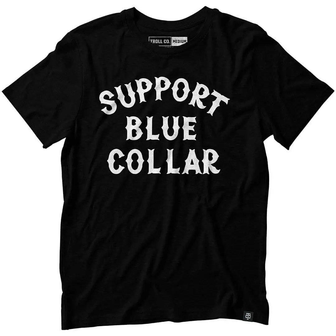 Support Blue Collar Tee - Black 1