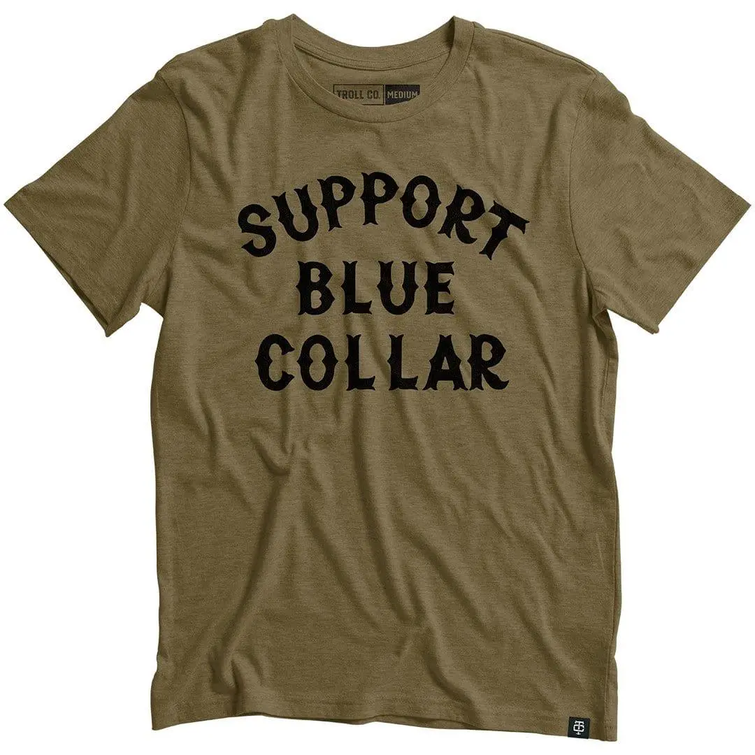 Support Blue Collar Tee: Green 1